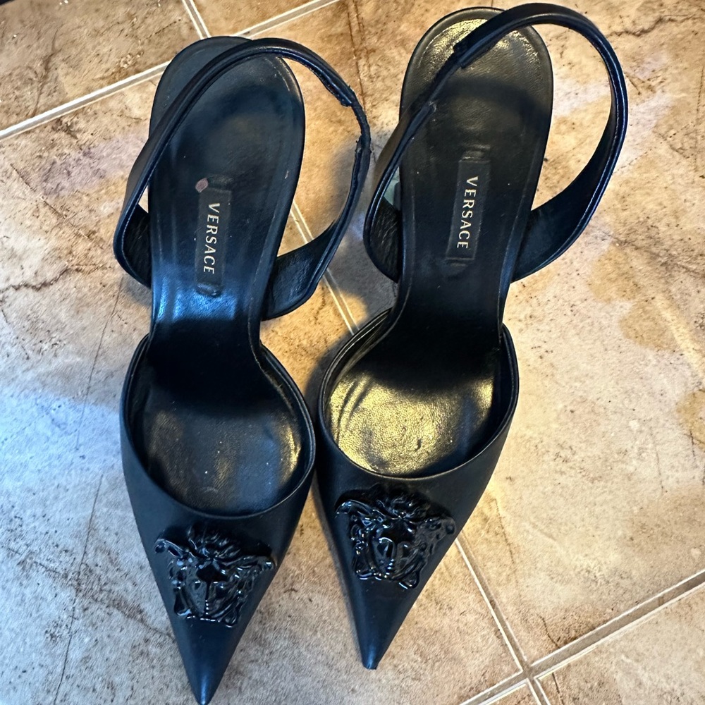 Versace pointy toe heels